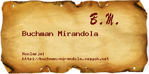 Buchman Mirandola névjegykártya